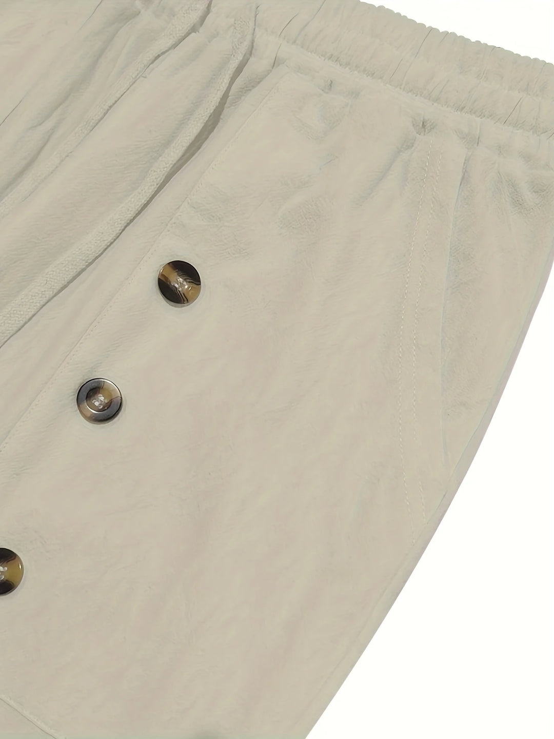 Beslan - Elegant Straight Leg Pants With Golden Buttons
