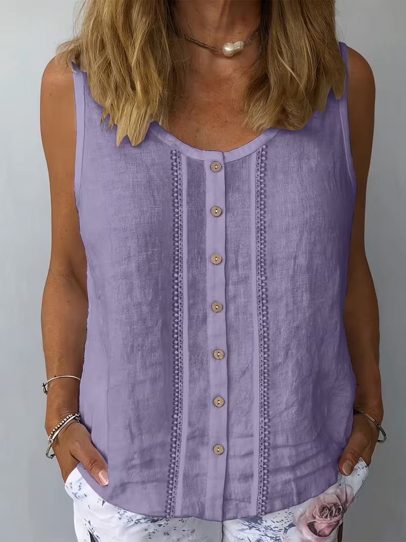 Elaris - Round Neck Sleeveless Vest Top