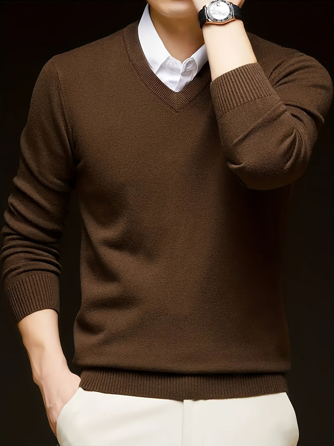 Viterax - Cross Border V-Neck Knitted Sweater