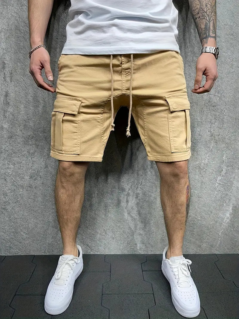 Jelte - Casual Non Stretch Drawstring Cargo Shorts