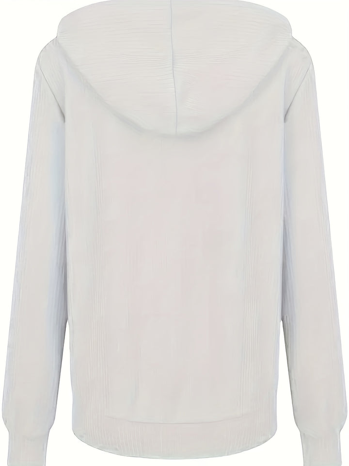 Moira - Long Sleeve Zip Up Drawstring Hoodies