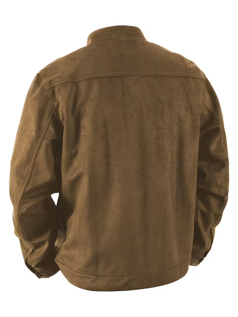 Lucrira - Suede Jacket With Dual Front Pockets