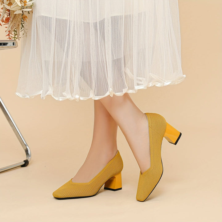 Joleen - Stylish Chunky Heel Pumps