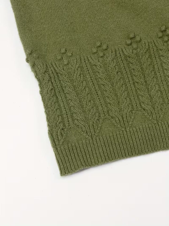 Calavicia - Floral Knit Crewneck Sweater