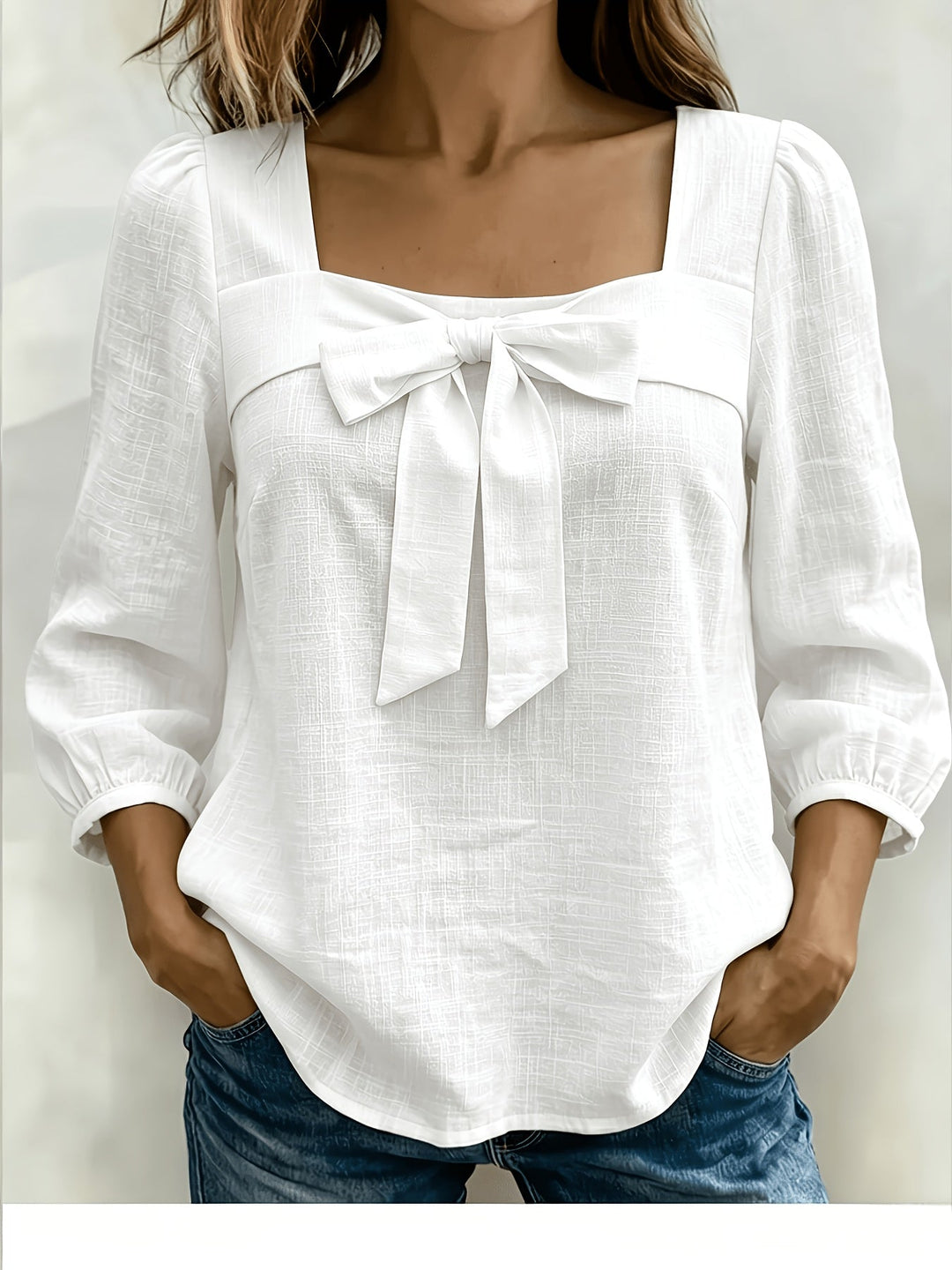 Avelieandra - Casual Summer Bow Shirt