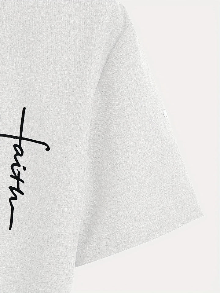 Elliott - Elegant Short Sleeve Shirt With Stand Collar