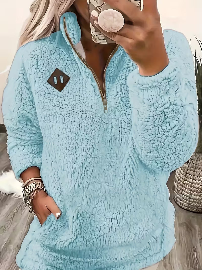 Humera - Elegant Long Sleeve Zip Up Jacket