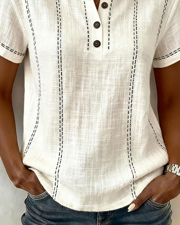 Vanessia - Short Sleeve T- Shirt With V Neck