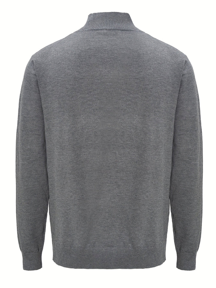 Sumuel - Zip Knit Sweater With Ribbed Collar