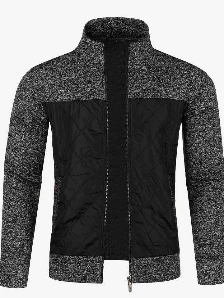 Grzegorz - Long Sleeve Knitted Jacket With Zip Up