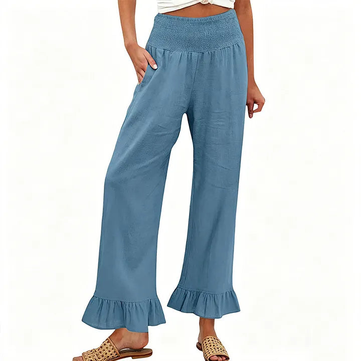 Moriom - Cotton Boho Ruffled Lounge Pant