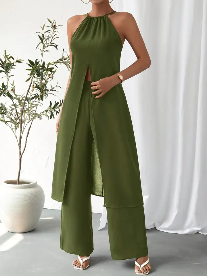 Eirini - Elegant Sleeveless Two Piece Set