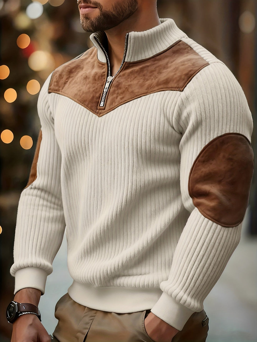 kortez - Casual Knitted Half Zip Sweater