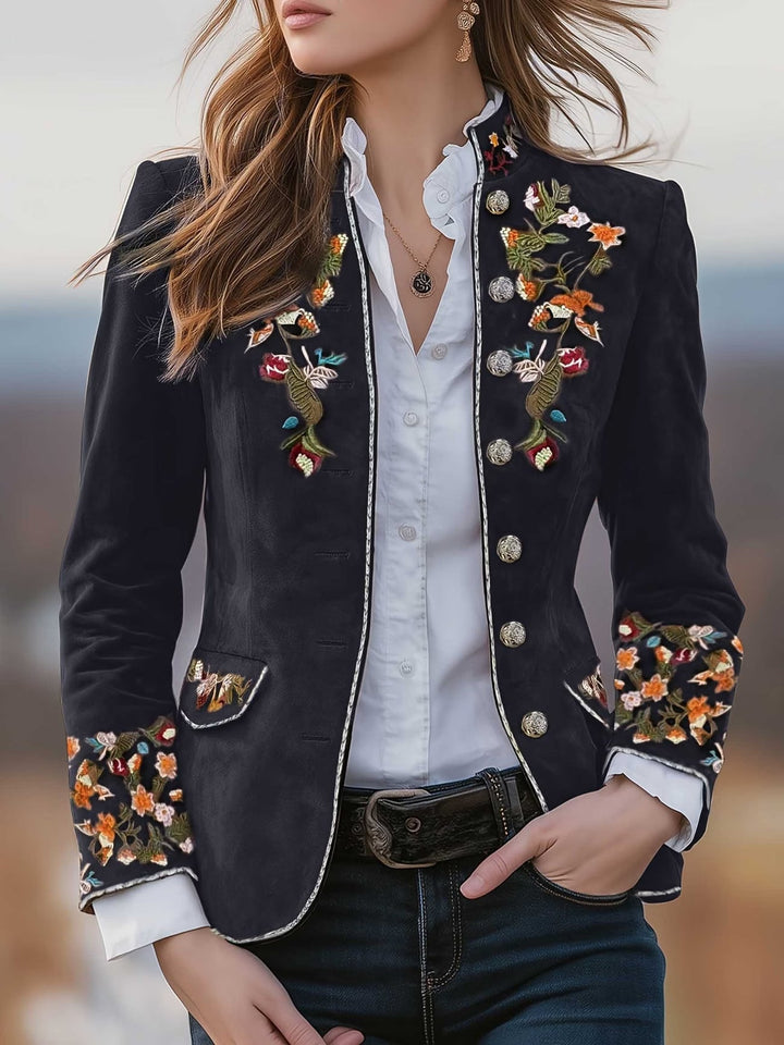 Anisaa - Elegant Jacket With Stand Collar