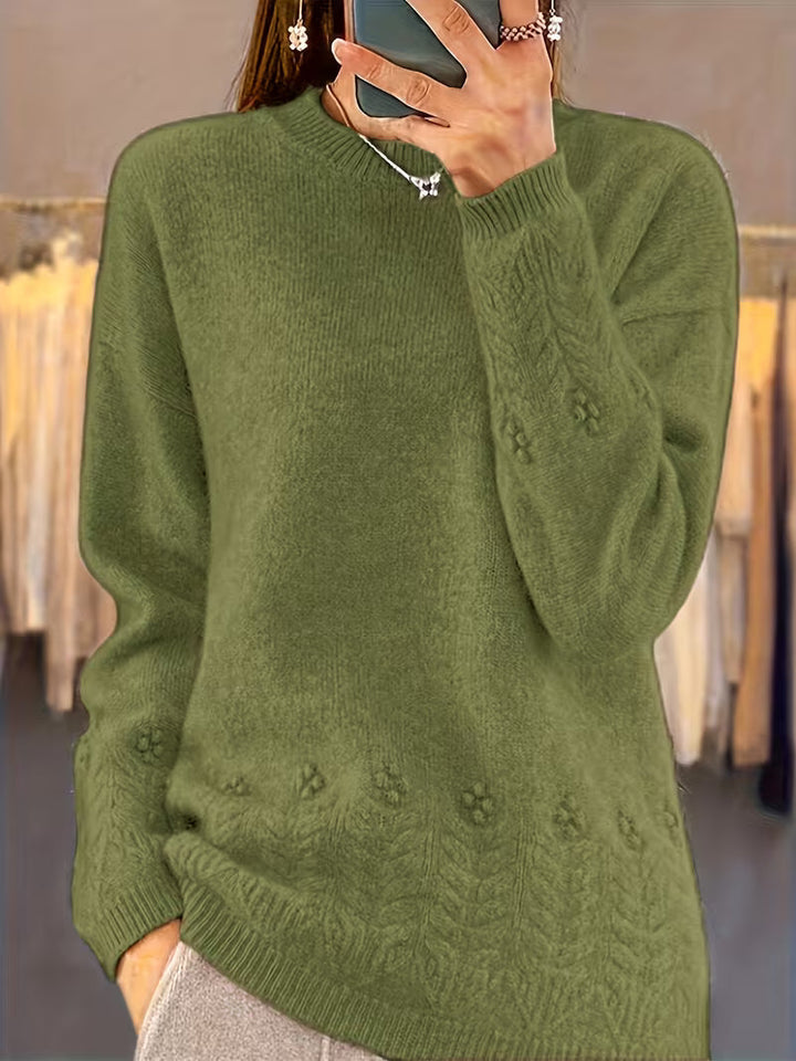 Calavicia - Floral Knit Crewneck Sweater