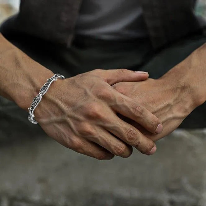 Maynard - Silver Vintage Angel Wings Bracelet
