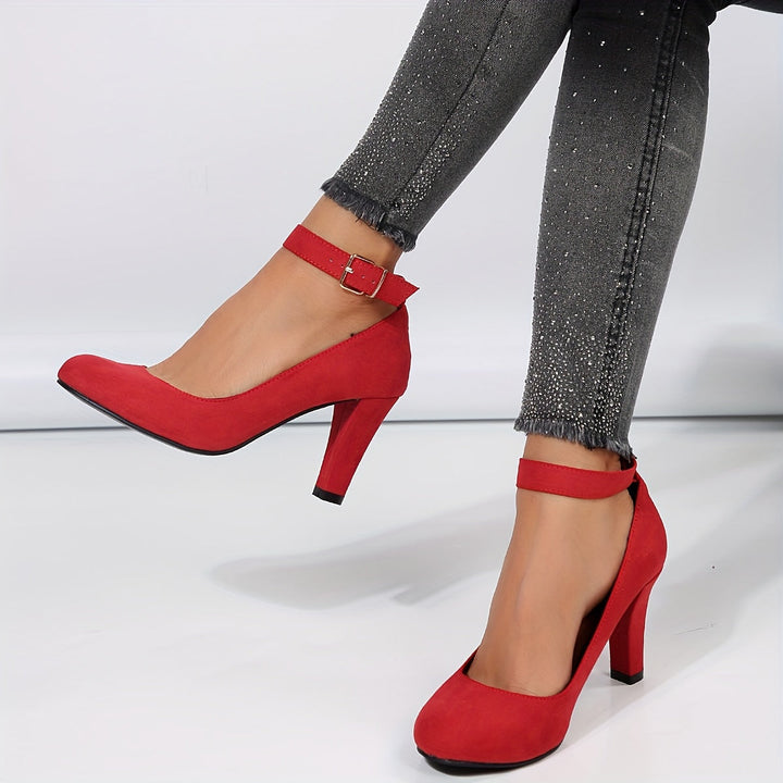 Loreena - Ankle Strap And Block Heel Pumps
