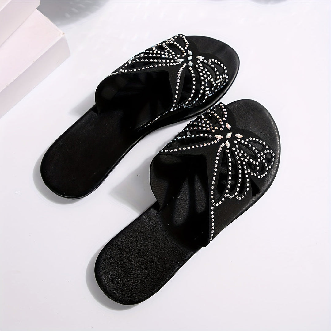 Trishia - Butterfly Pattern Flat Sandal