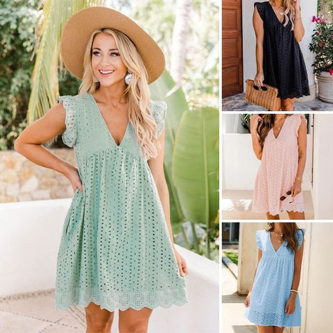 Eduarda - Pocket And V Neck Dress