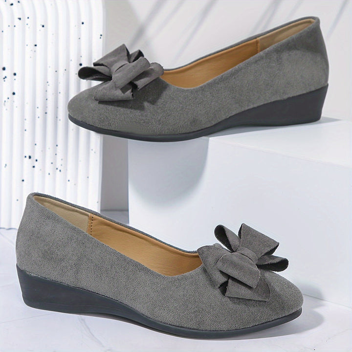 Camiiana - Breathable Non-slip Loafers With Bowtie