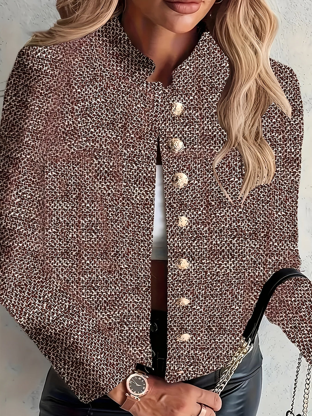 Helira - Elegant Long Sleeved Blazer With Button