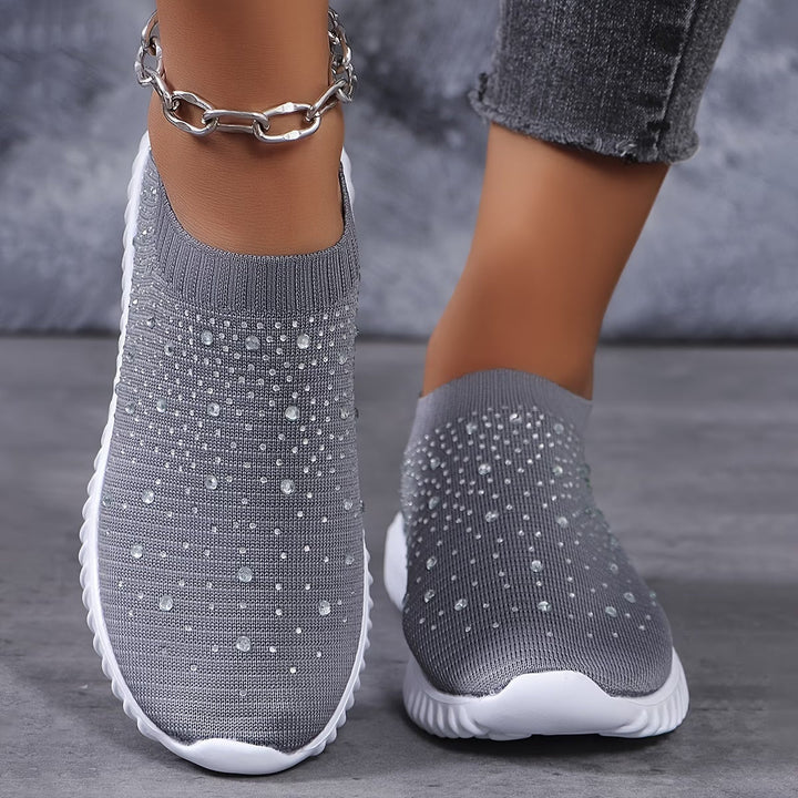 Noveuuya - Comfortable Sneaker With Rhinestone