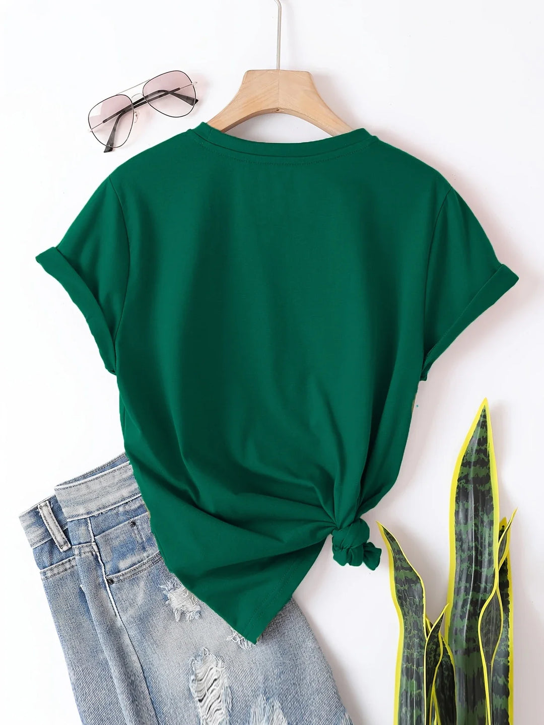 Larson - Casual Short Sleeve T Shirt With Heart Print