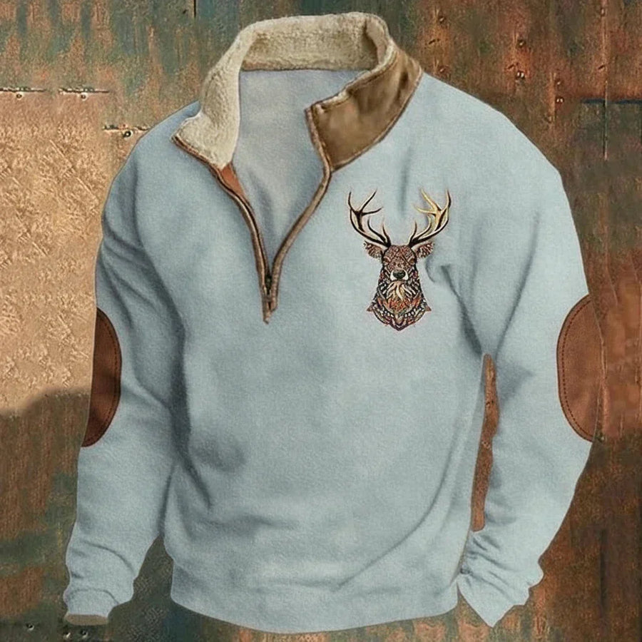 Vectorglide - Elegant Deer Print Sweatshirt