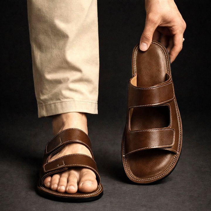Henrique - Double Strap Slip On Sandals