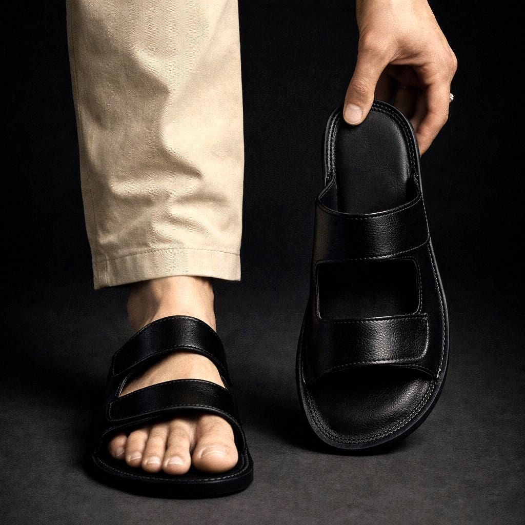 Henrique - Double Strap Slip On Sandals