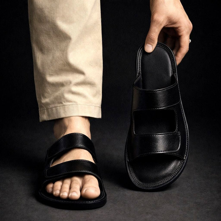 Henrique - Double Strap Slip On Sandals