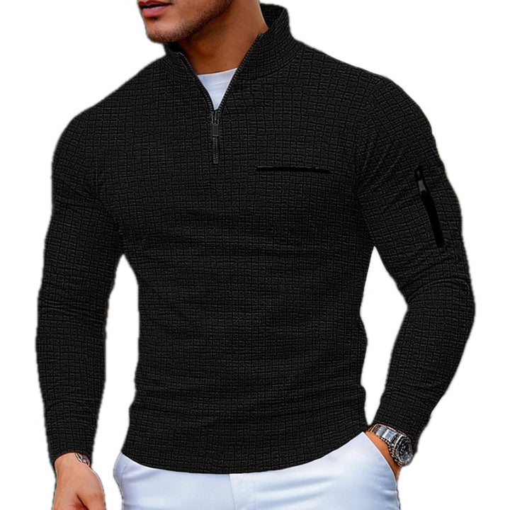 Torgaroc-Textured Quarter Zip Sweater