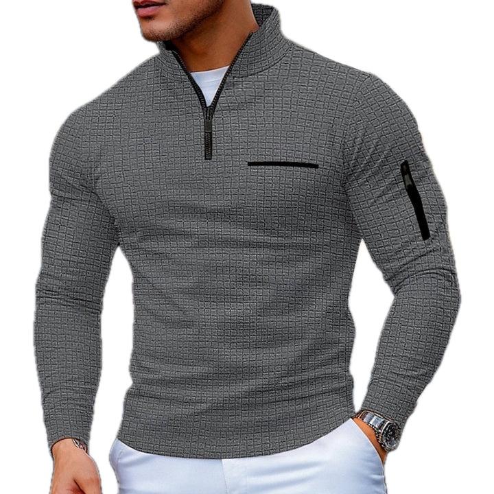 Torgaroc-Textured Quarter Zip Sweater