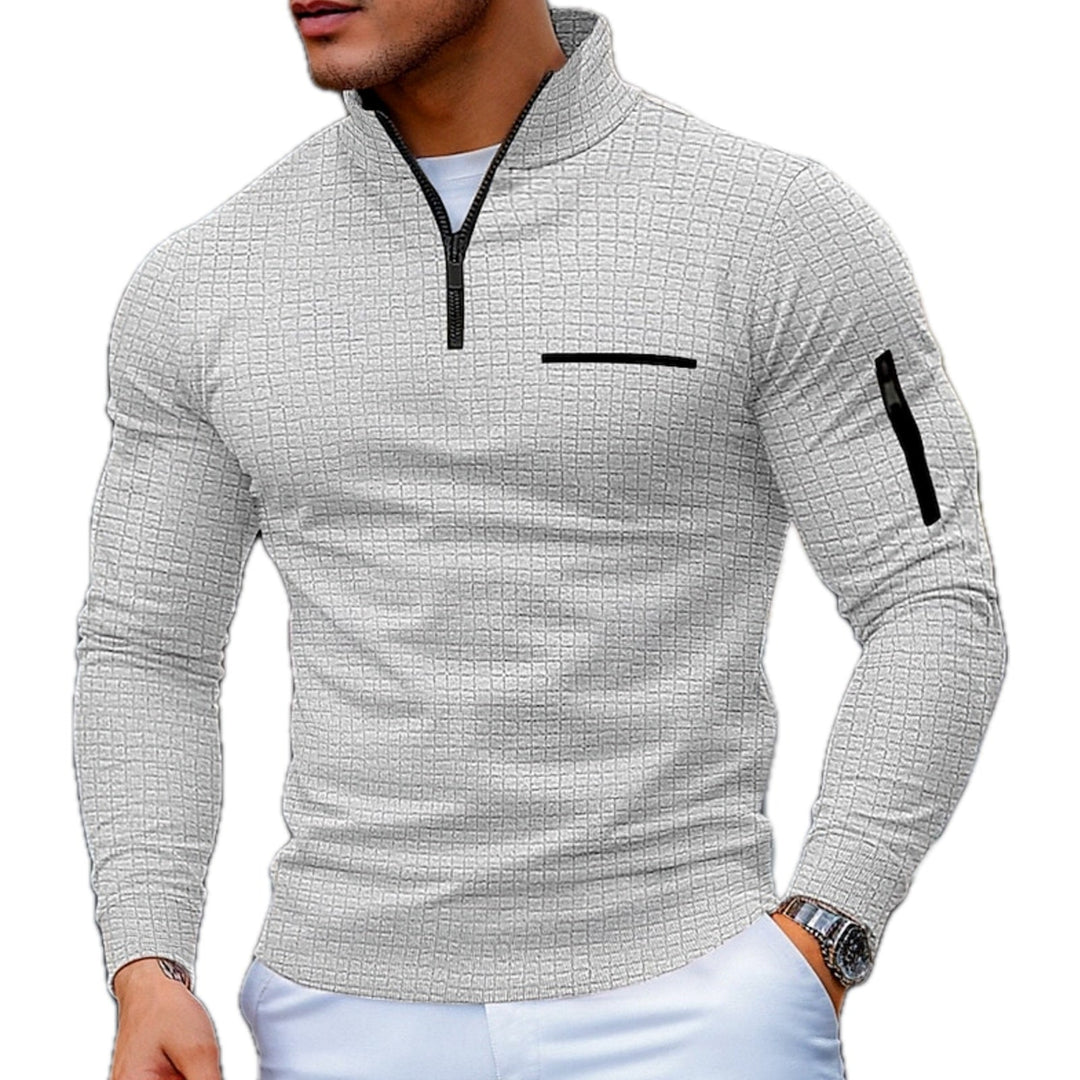 Torgaroc-Textured Quarter Zip Sweater