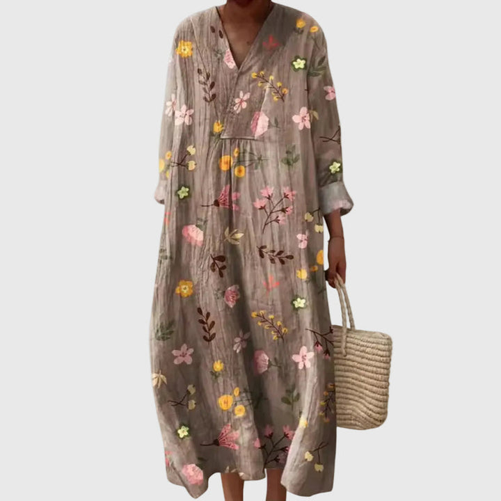Elyana - Oversized V-Neck Midi Dress