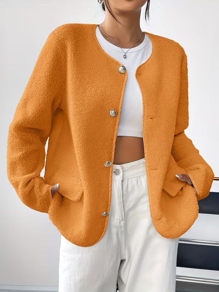 Viktorija - Elegant Round Neck Jacket with Button