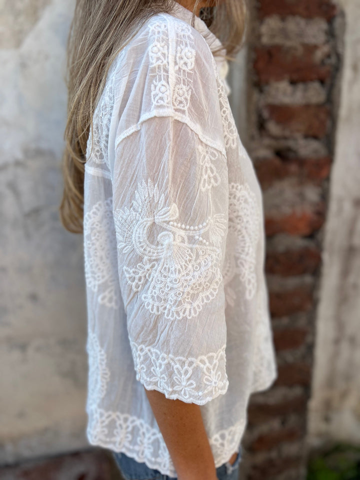 Nalini - Elegant Lace Embroidered Blouse