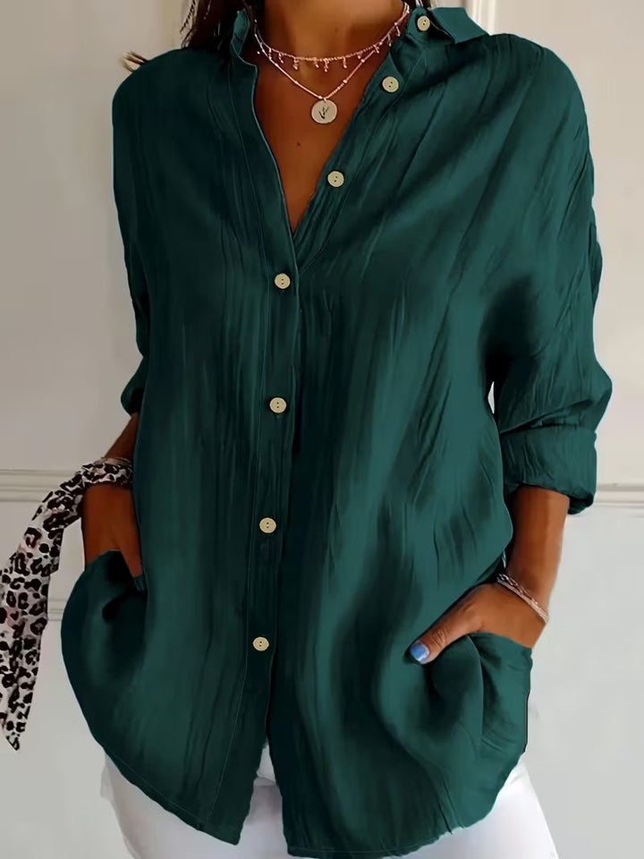 Seria - Long Sleeve Button-Up Collared Shirt