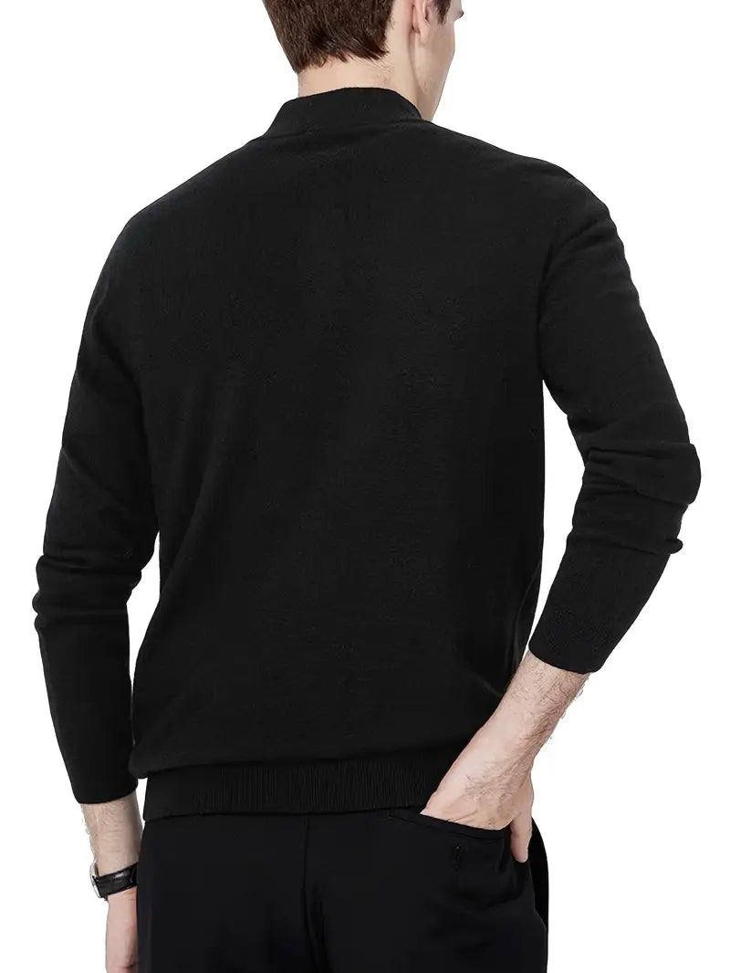 Aryan - Casual Knitted Zip Up Sweater