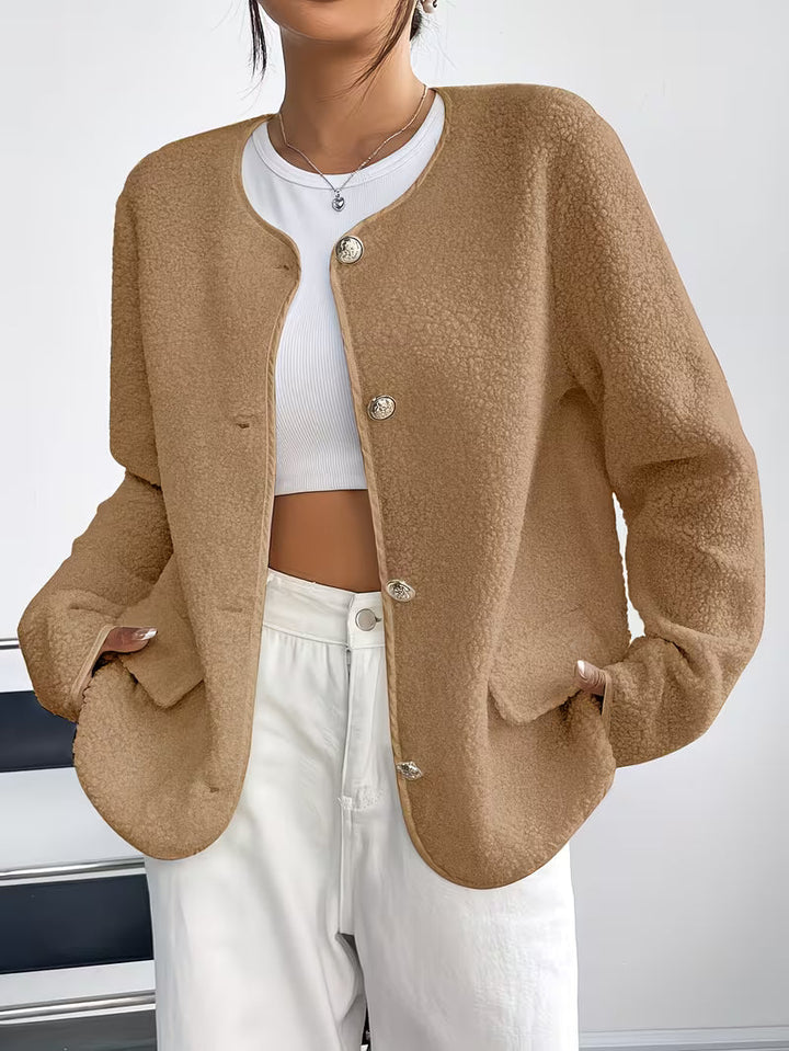 Viktorija - Elegant Round Neck Jacket with Button