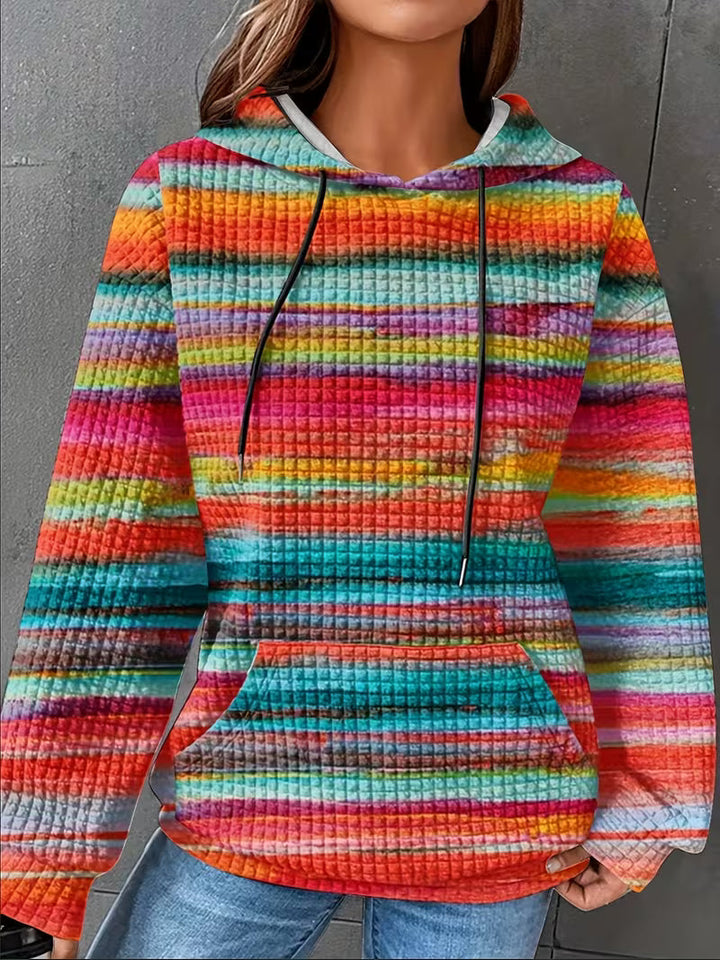 Isolis - Rainbow Print Hooded Sweatshirt