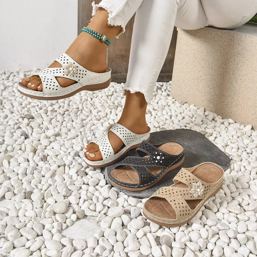 Kristine - Orthopedic Flower Casual Wedge Heel Sandals