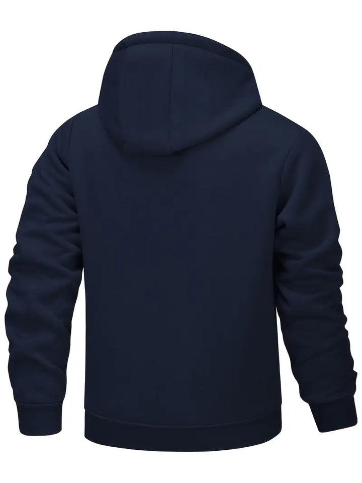 Helge - Casual Long Sleeve Zip-Up Hoodie