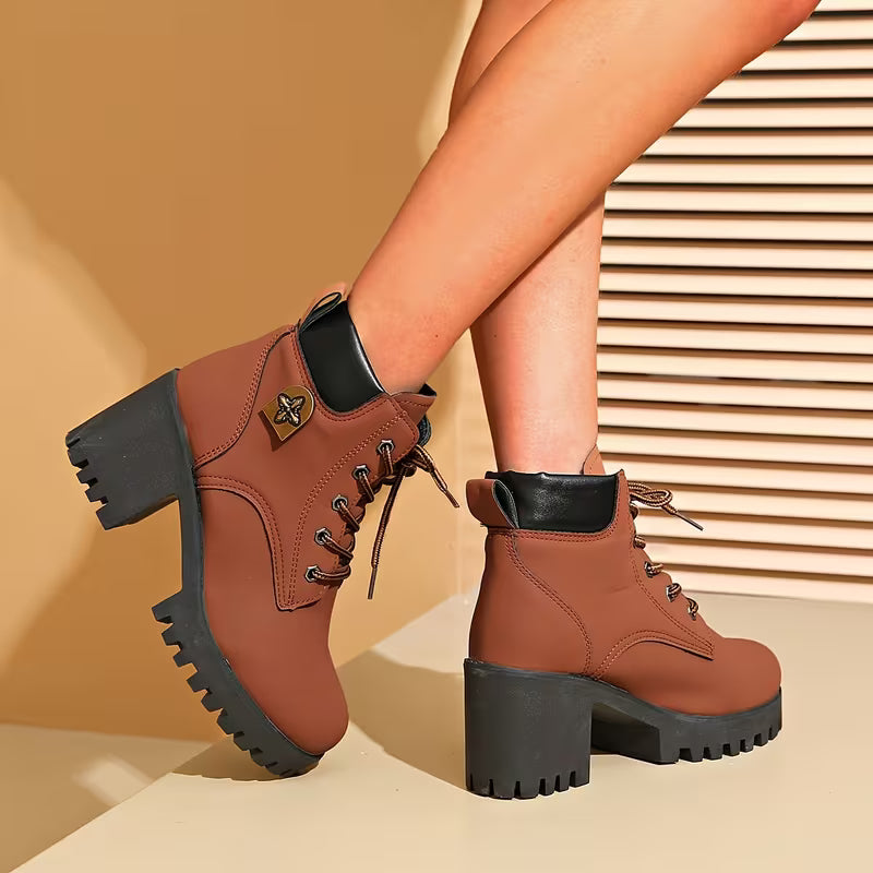 Paletta - Lace-Up Chunky Heel Ankle Boots
