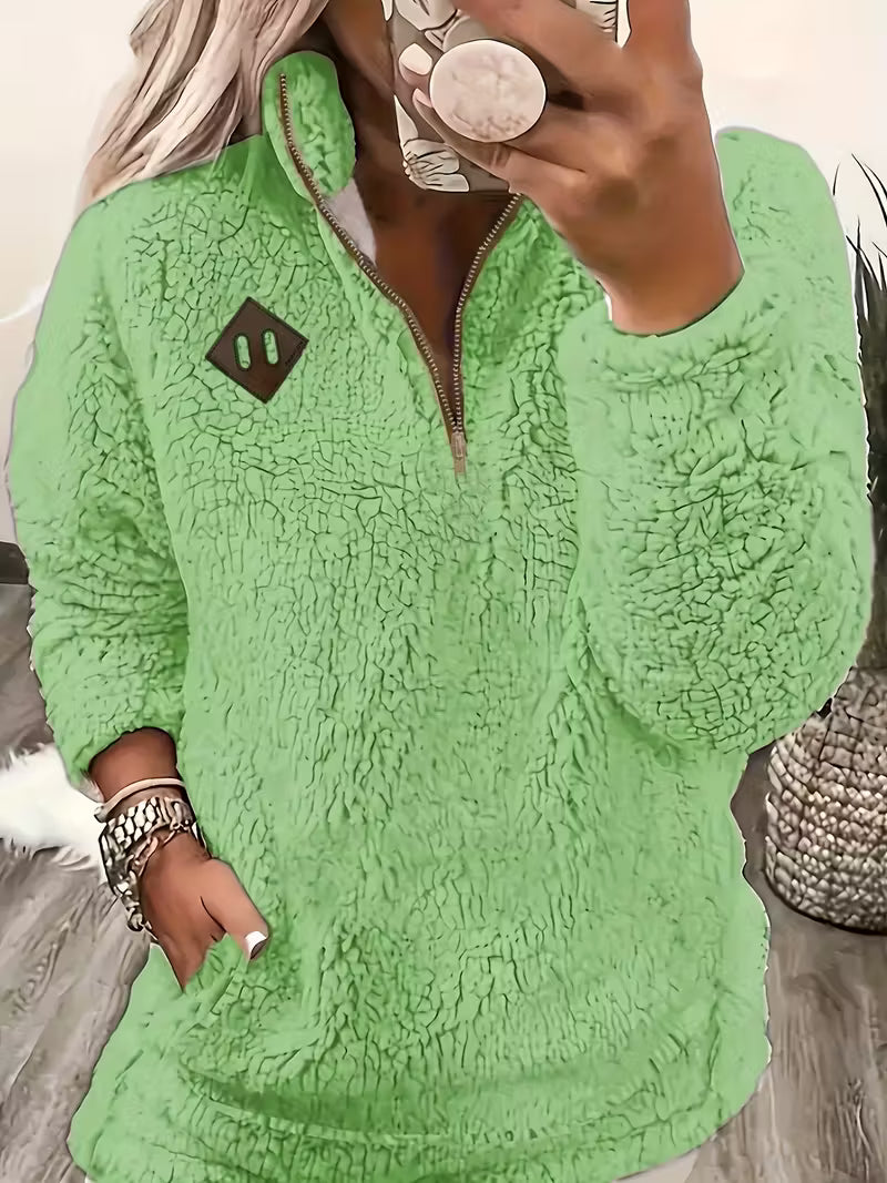 Humera - Elegant Long Sleeve Zip Up Jacket