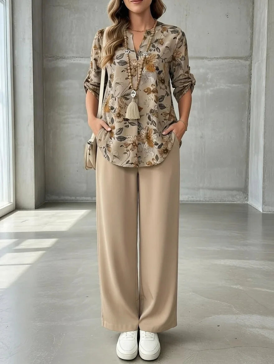 Kresimira - Elegant Floral Two-Piece Set