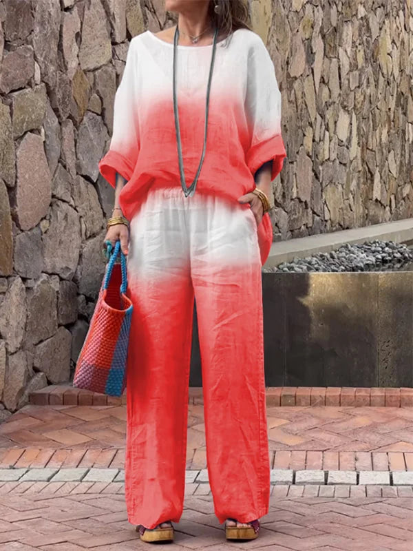 Raminta - Stylish Two-Piece Set Made Of Cotton And Linen