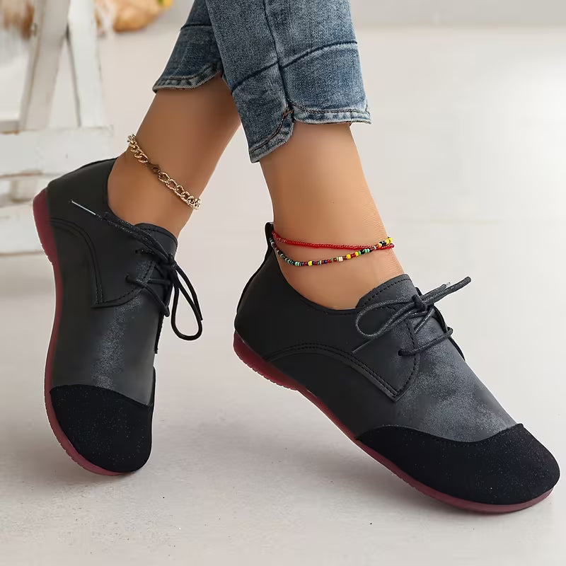 Brigiluxa - Lace-Up Low Wedge Comfort Shoes