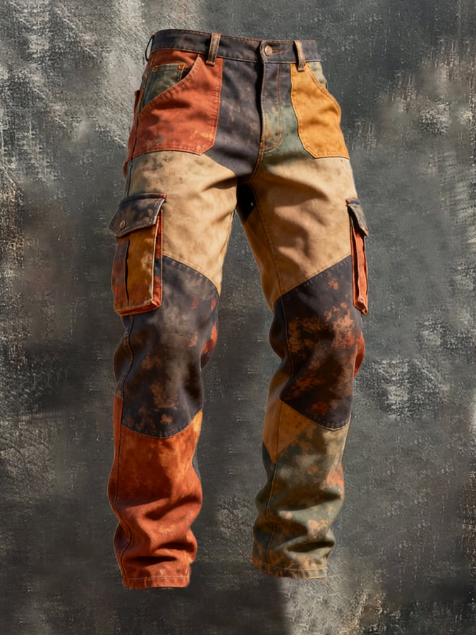 Santner - Retro Work Trousers With Colorblock Pockets