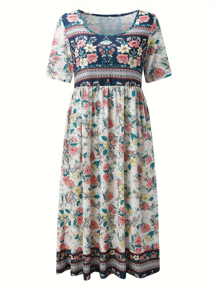 Jeeni - Short Sleeve Floral Printted Dress